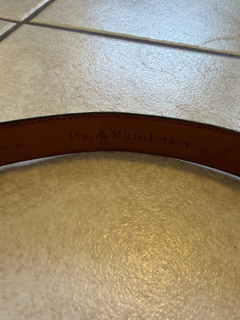 Vintage Ralph Lauren Brown Leather Belt with Dark Edge - Picture 2 of 9